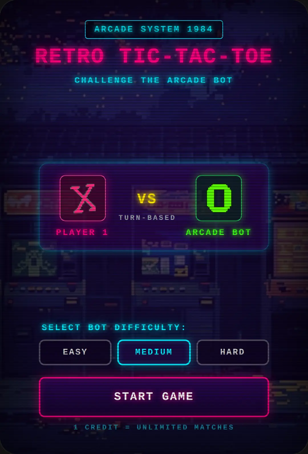 Retro Arcade Tic-Tac-Toe cover