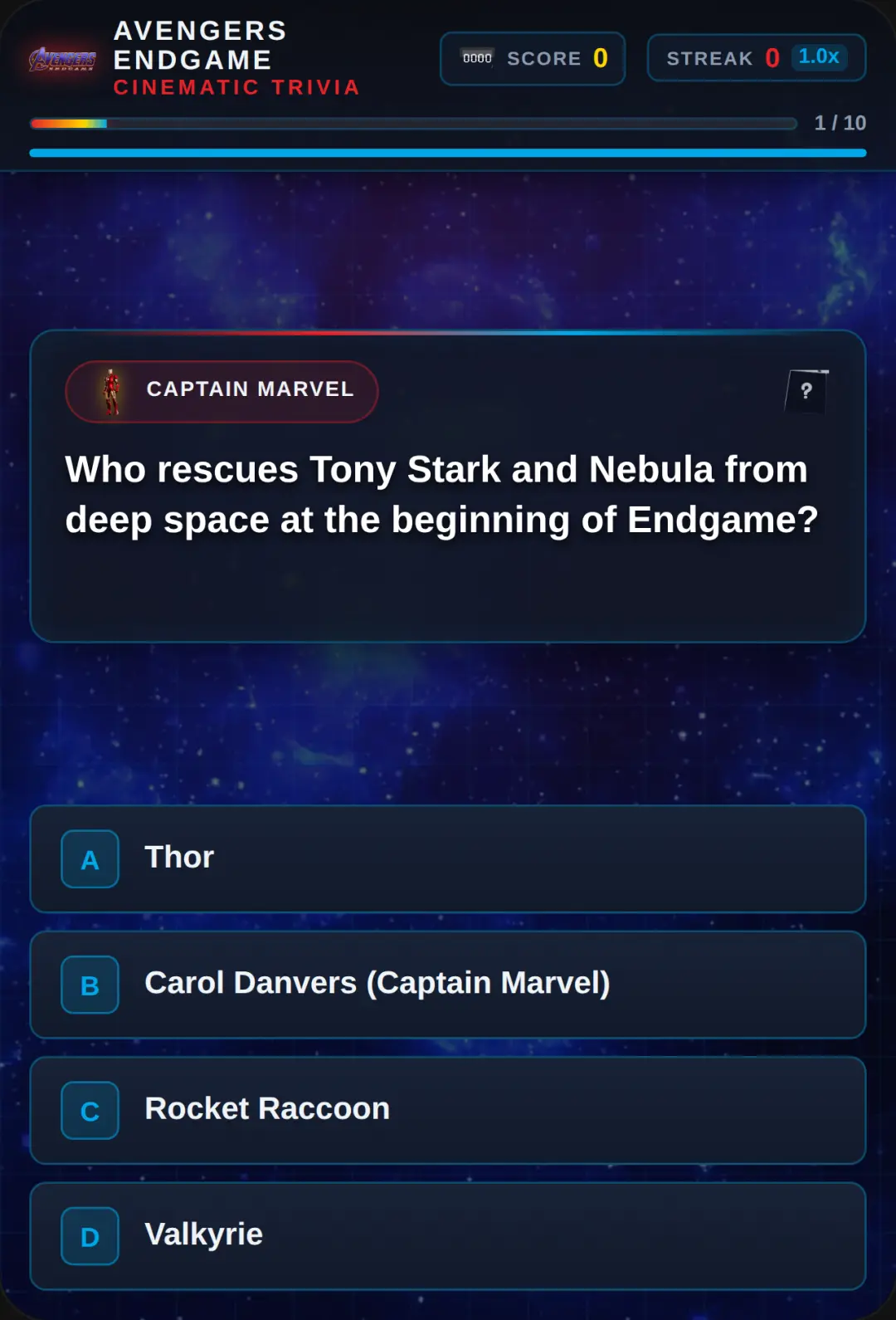Avengers Endgame Trivia Challenge Can you answer ? cover
