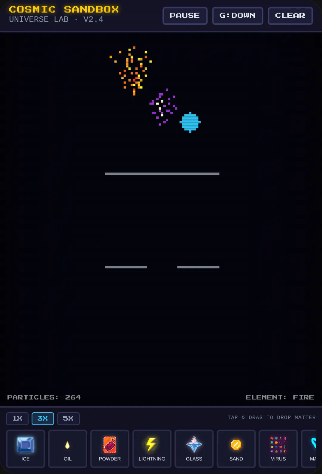 Cosmic Sandbox · Retro Pixel Physics cover