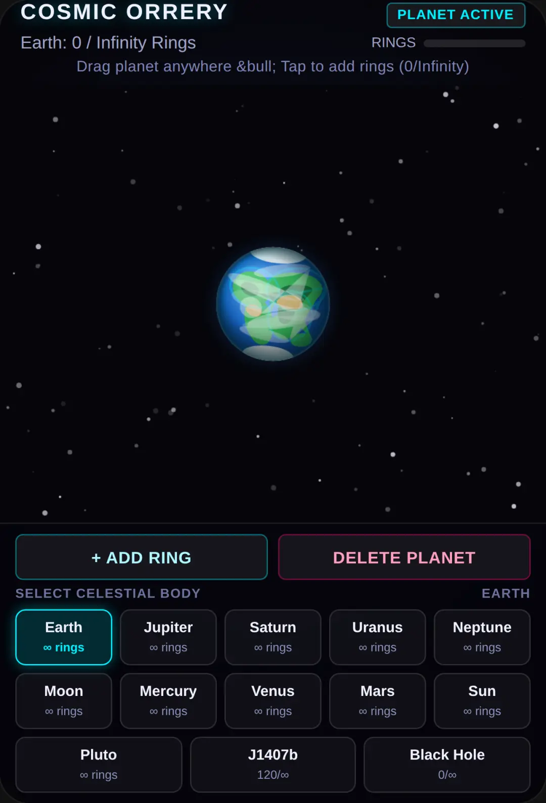 Cosmic Orrery: Planetary Rings cover