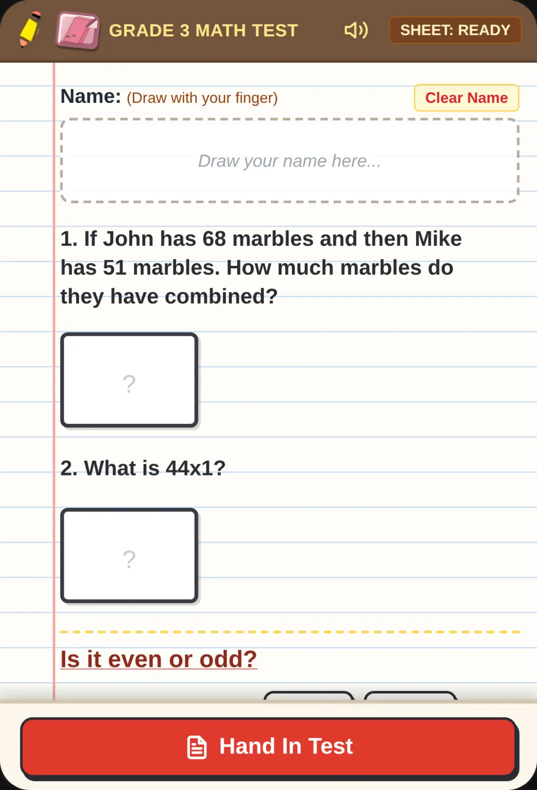 Math Worksheet Game cover