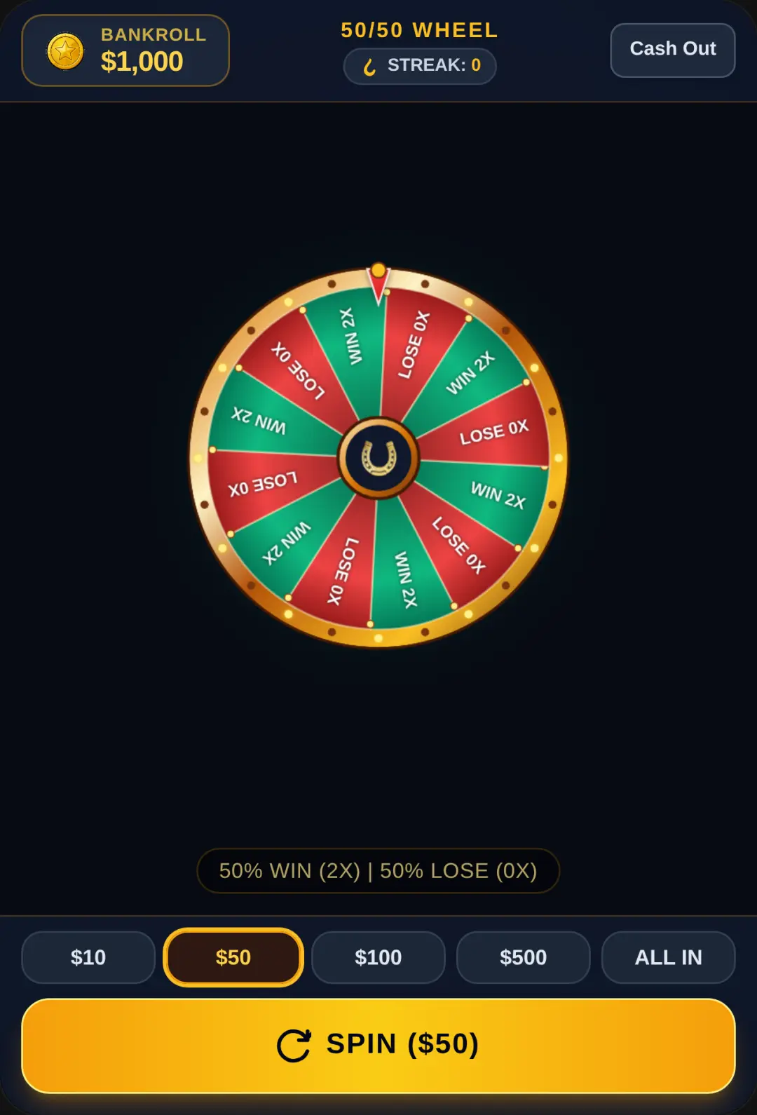50/50 Wheel of Chance cover