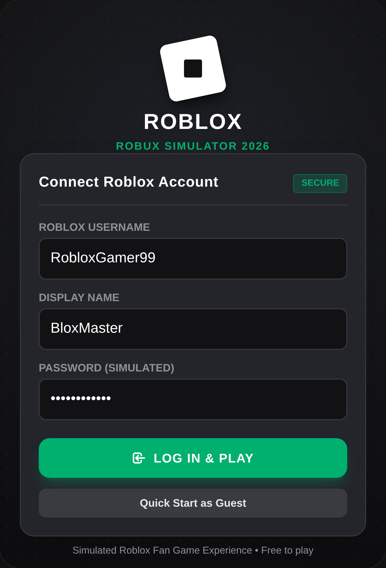 Roblox Robux Simulator cover