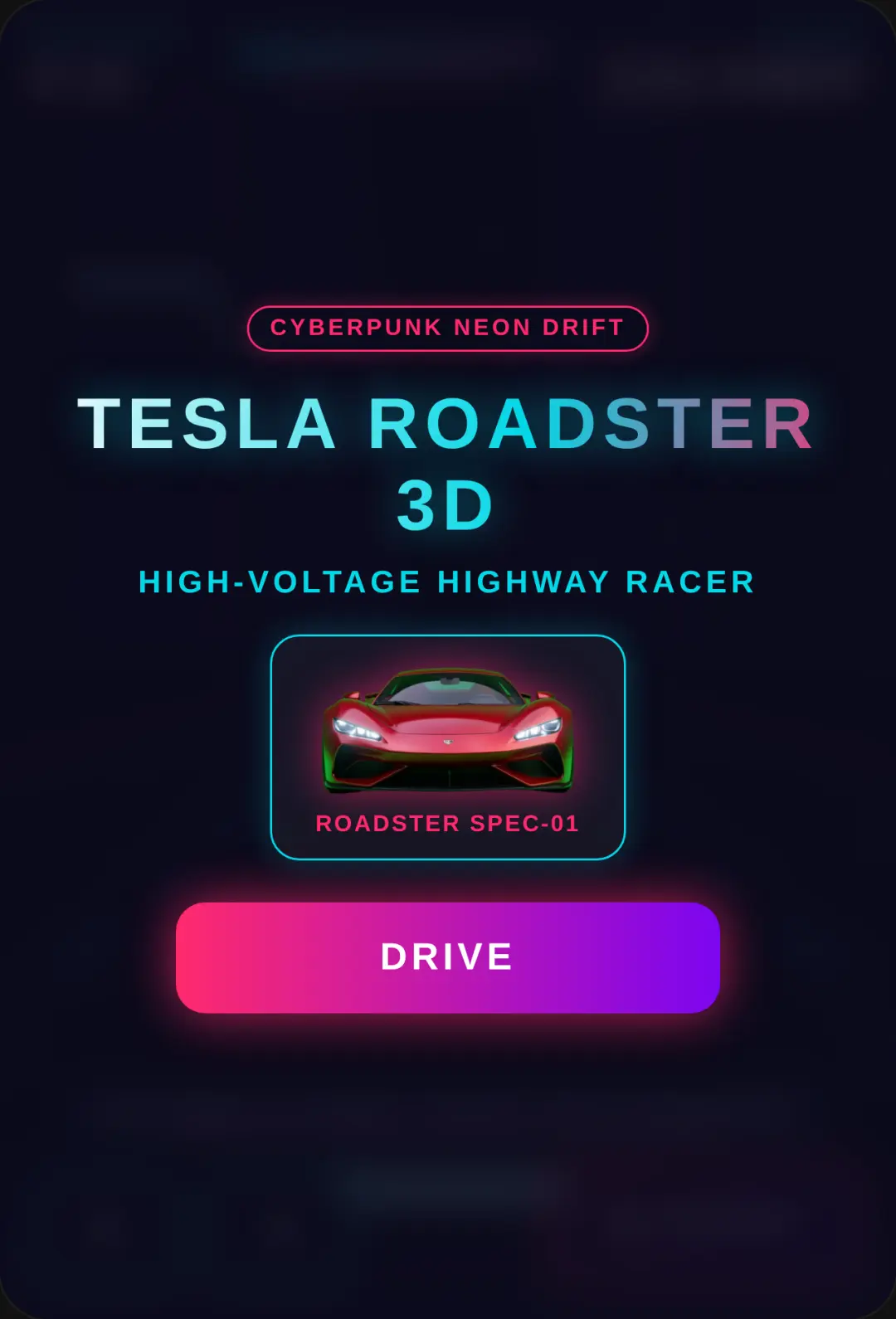 Cyberpunk Tesla Roadster 3D cover