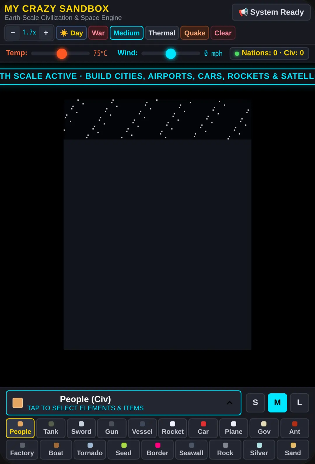 My Crazy Sandbox a game we can do absolutely whatever what you want and see a simulation of the real world cover