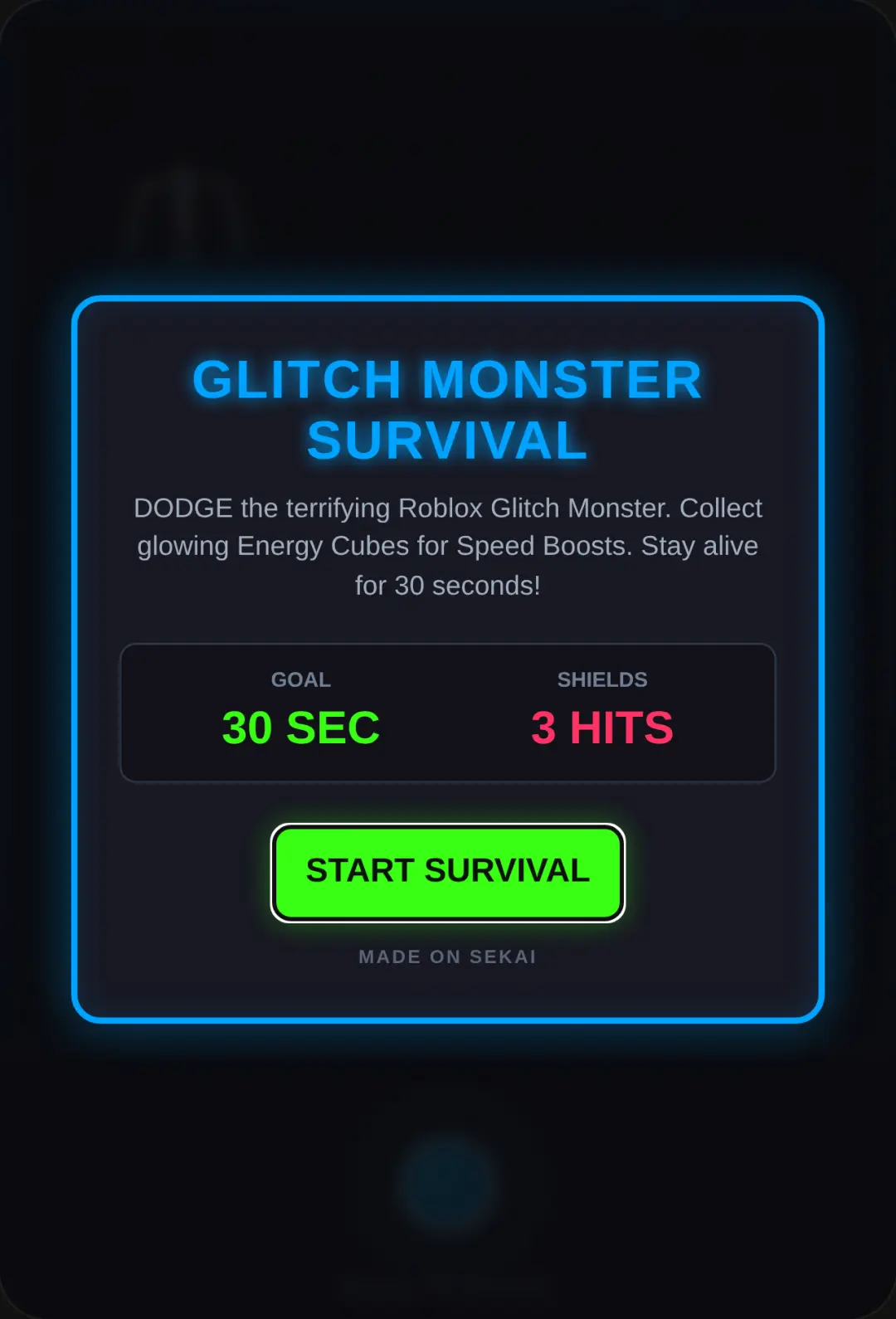Roblox Glitch Monster Survival cover
