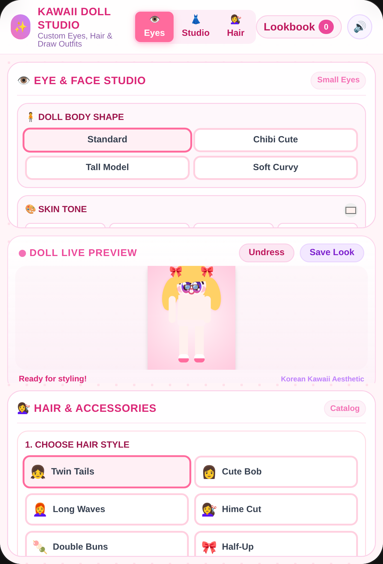 Kawaii Doll Studio - Face, Hair & Outfit Customizer cover