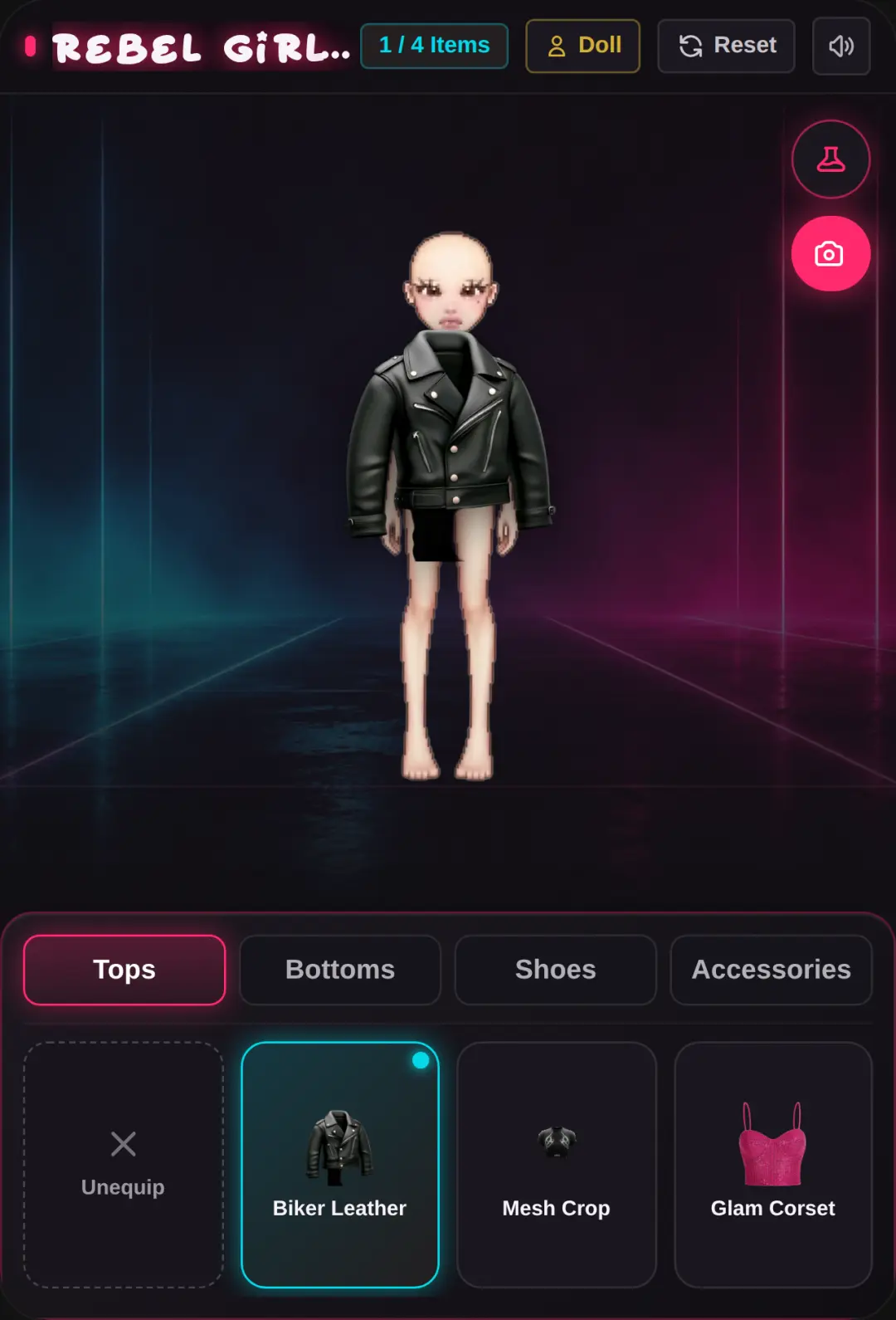 rebel girl-glam dressup. cover