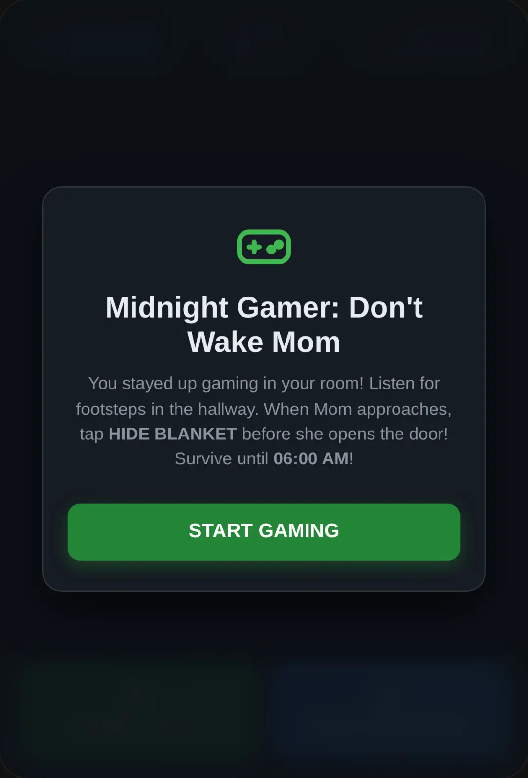 Midnight Gamer: Don't Wake Mom cover