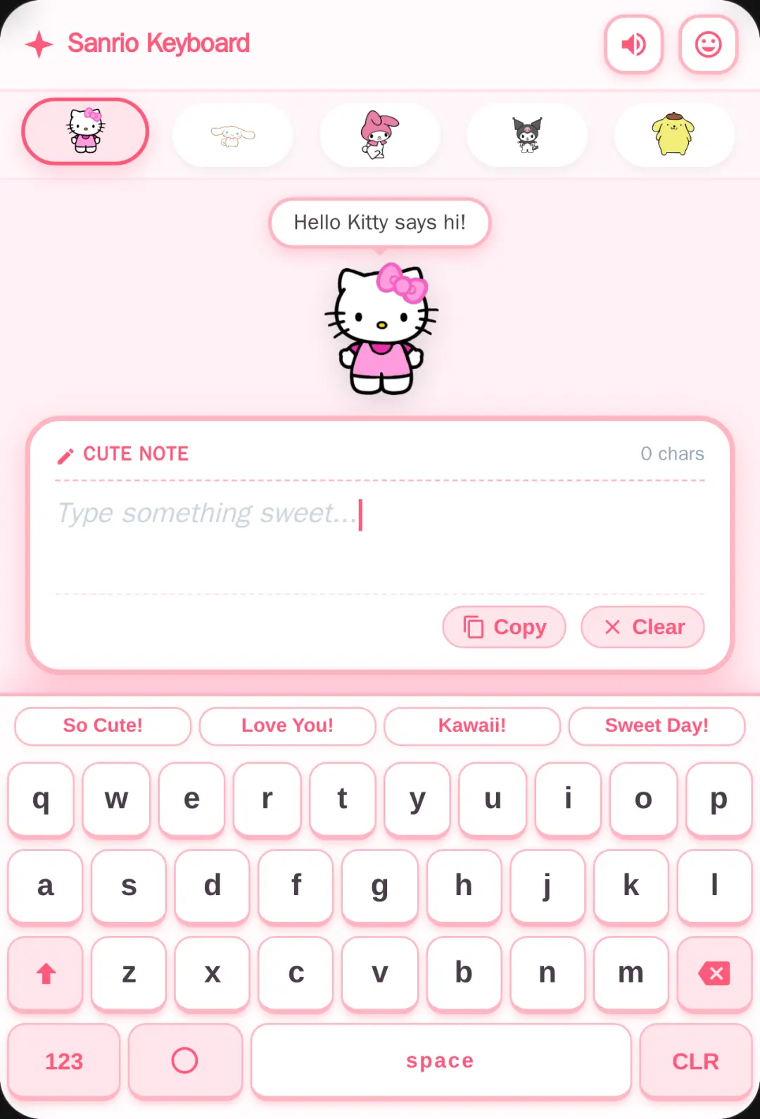 Sanrio Kawaii Keyboard cover