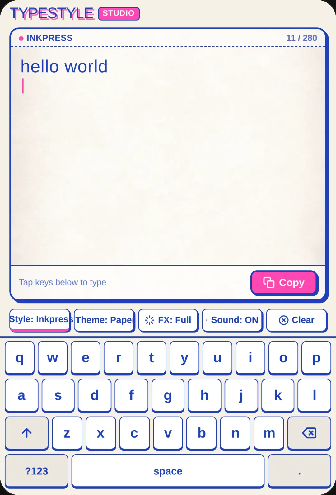 Typestyle — World Typing Text Studio cover