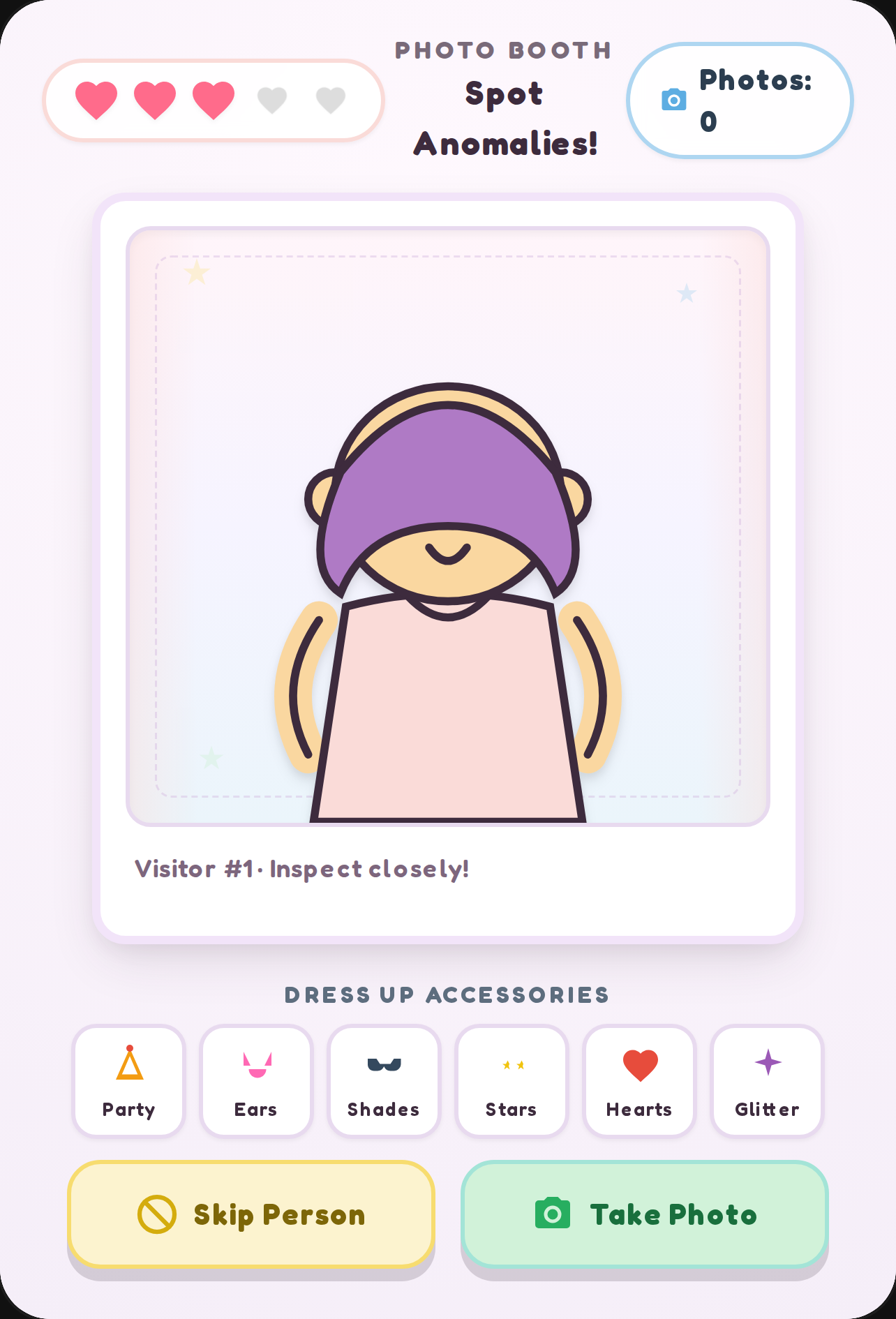 Pastel Photo Booth: Anomaly Detector don't mind the accessories cover