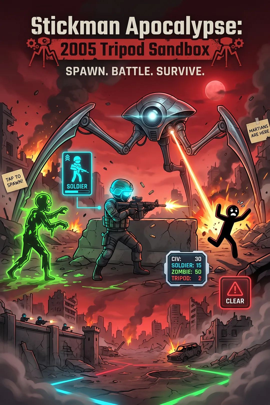 Stickman Apocalypse: 2005 Tripod Sandbox