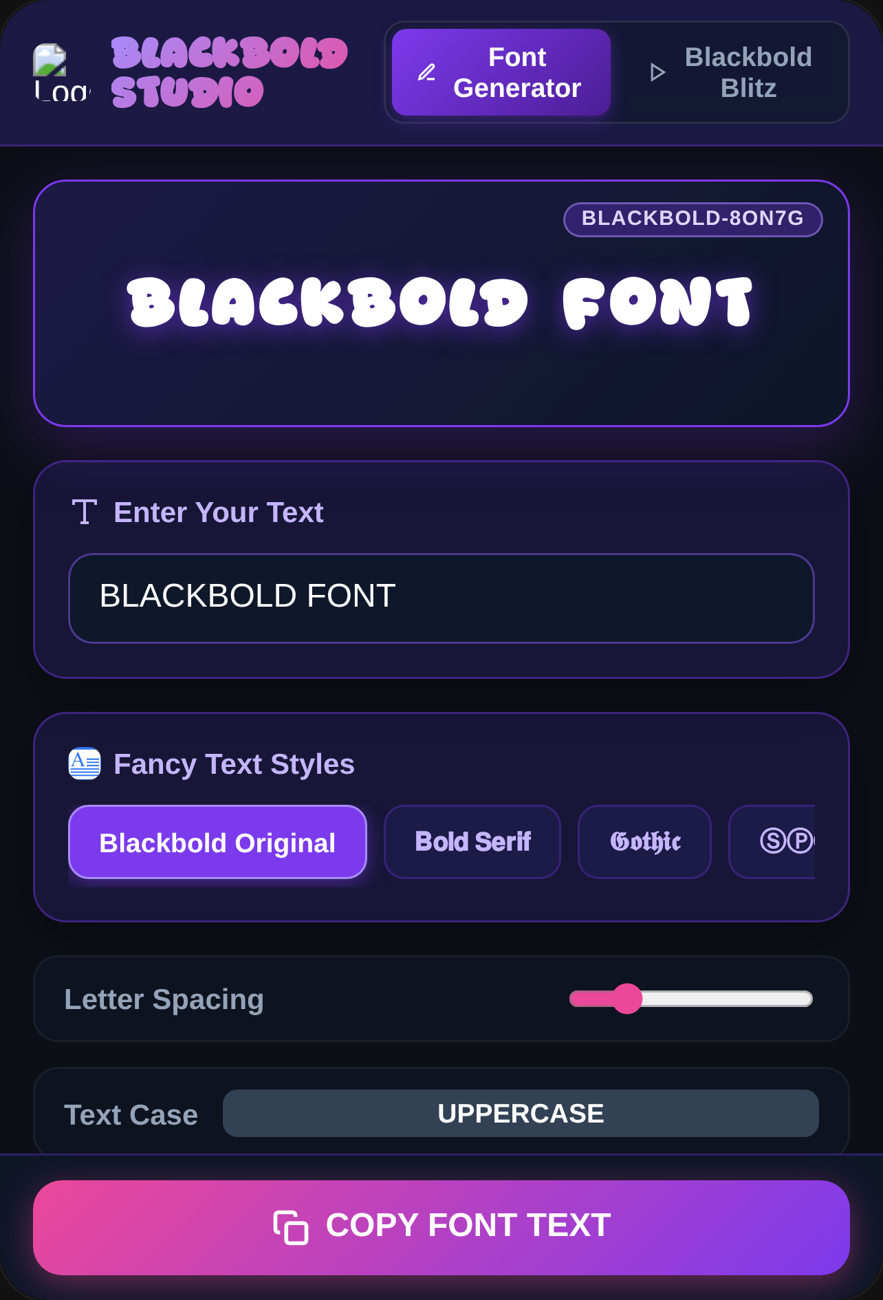Blackbold Font Studio cover
