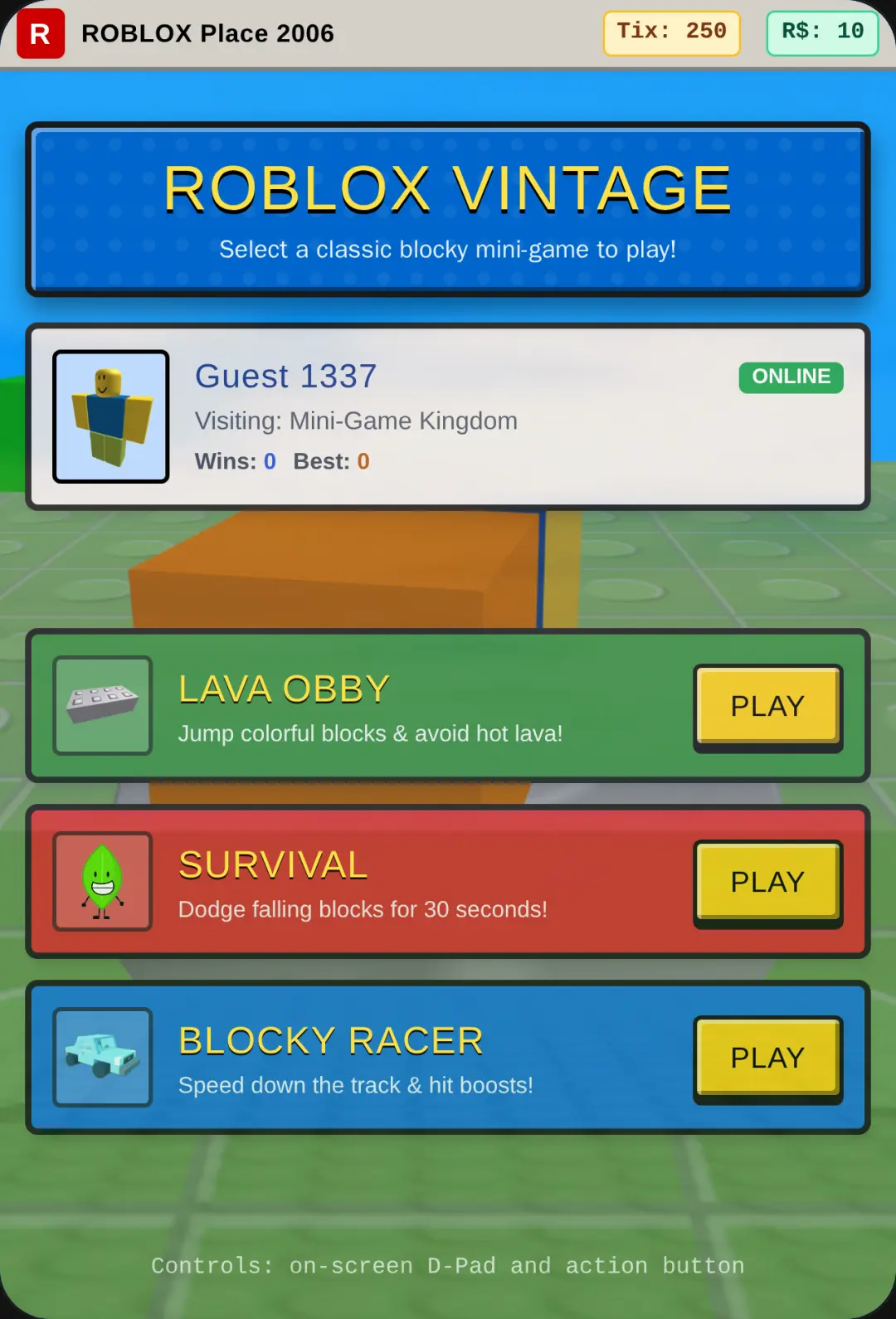 Old Roblox Mini-Games Hub cover