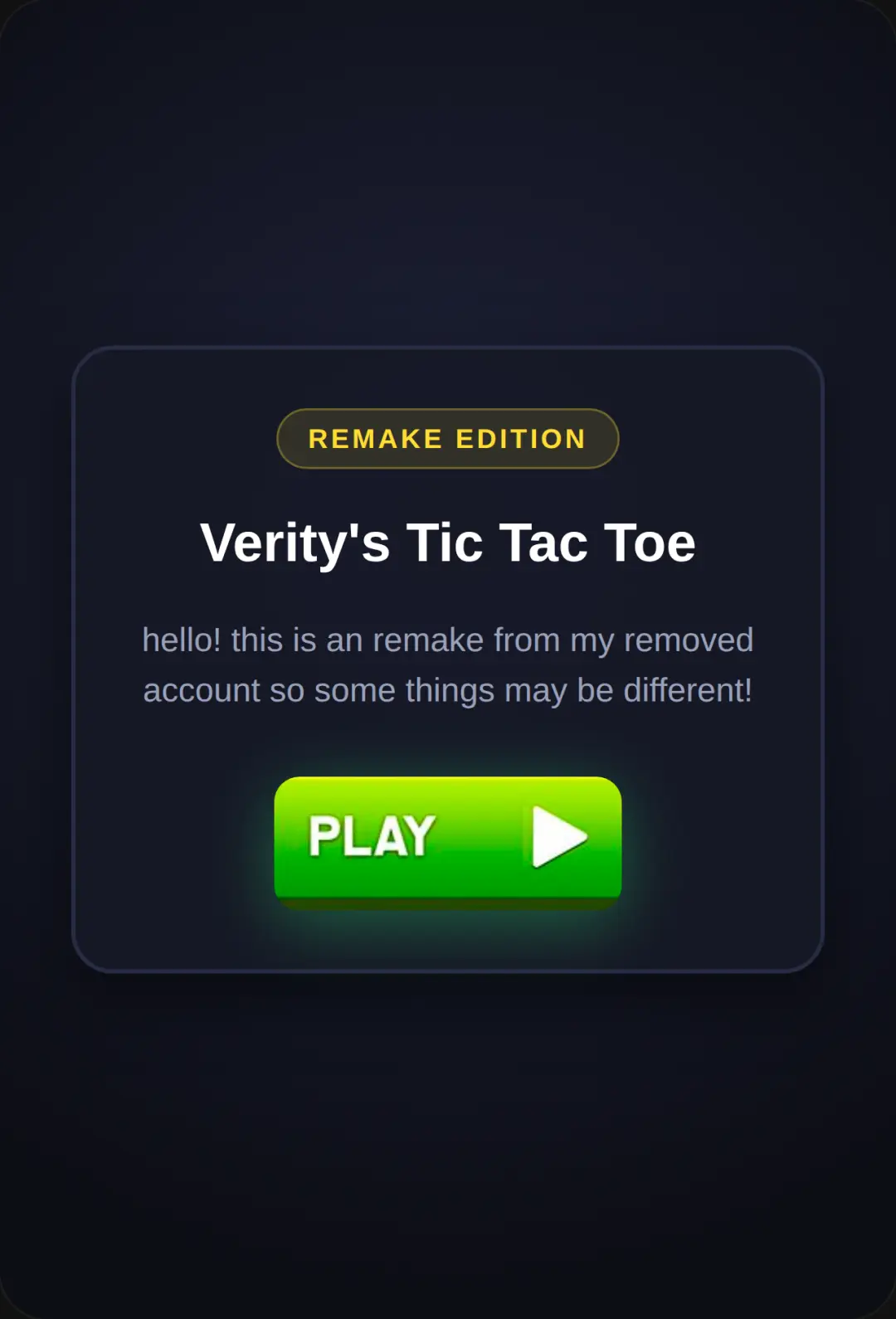 Tic Tac Toe vs Verity cover