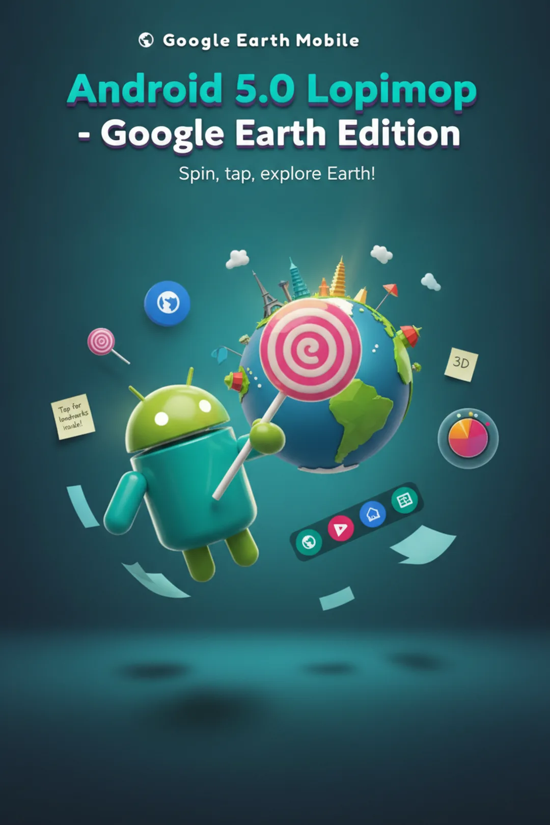 Android 5.0 Lollipop - Google Earth Edition cover