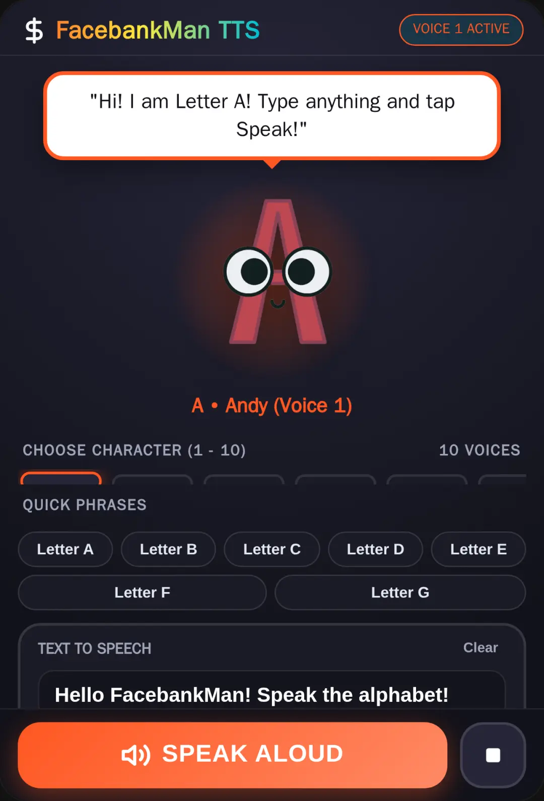 FacebankMan's Alphabet Text to Speech by Arthur (W.I.P) cover