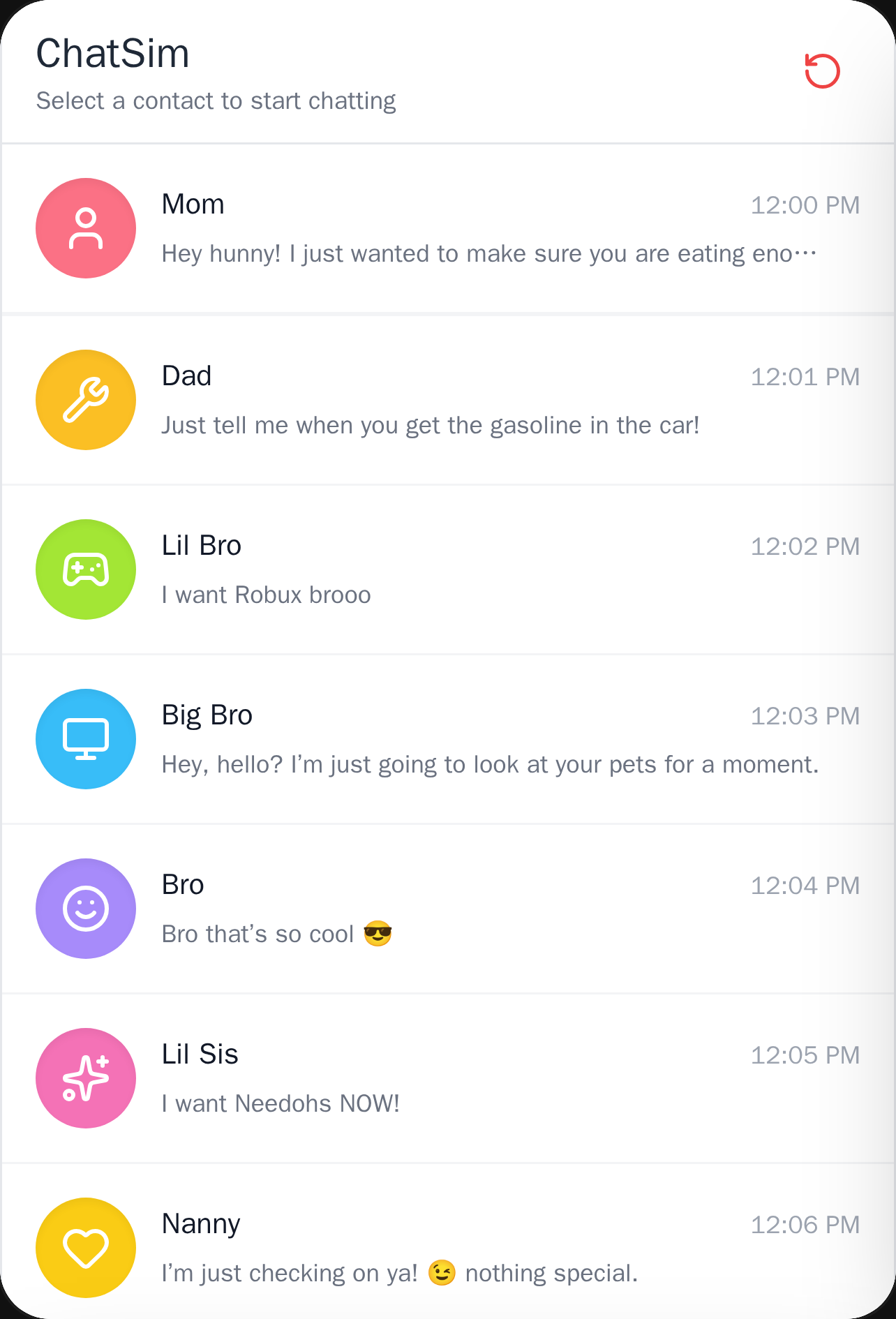 ChatSim - Family & Friends Messenger cover