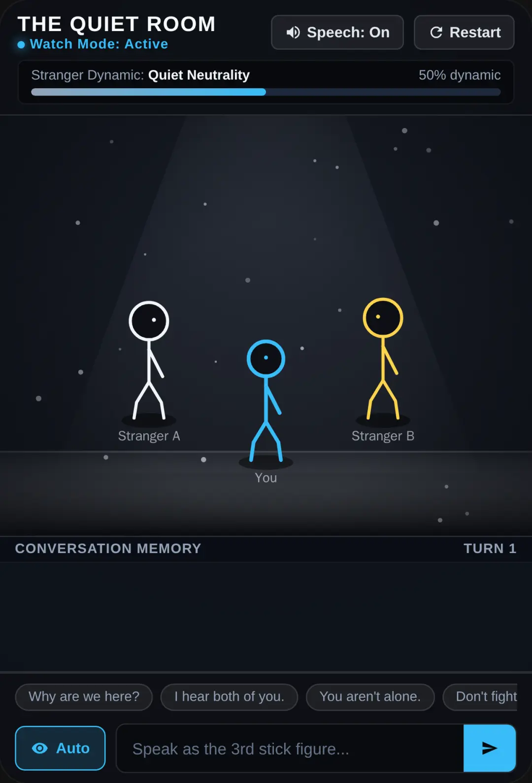 Watch People Talk small little game could just have two strangers are talking. You can talk with them though. It's kind of dumb though because they say the same thing over and over again I don't know how to fix that. The only thing is if you like talk to them talk to them or whatever then the conversation can change for a little bit but most of the time it's kind of boring. You can try it though if you want whatever. Simulator cover