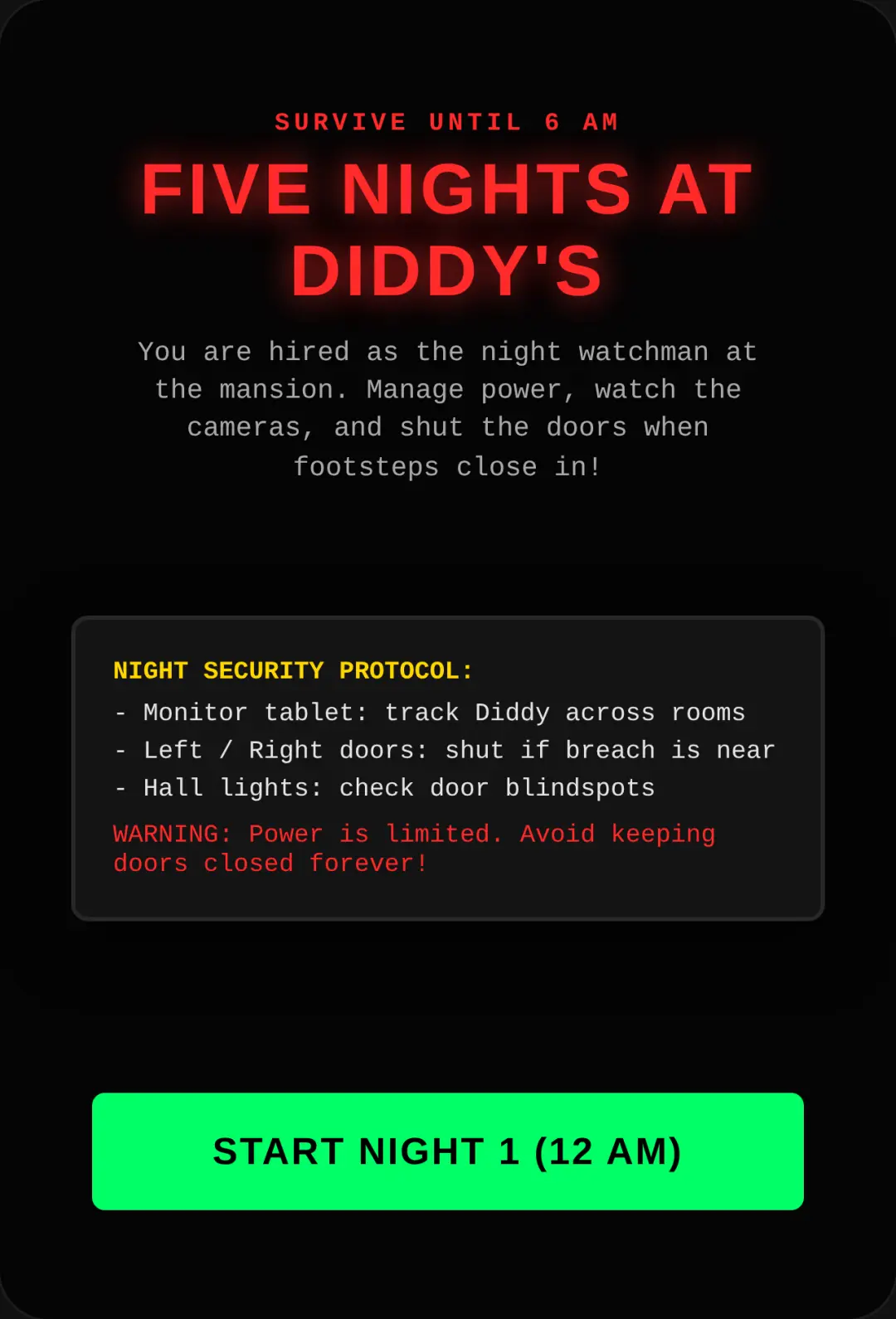 Five Nights at Diddy's cover