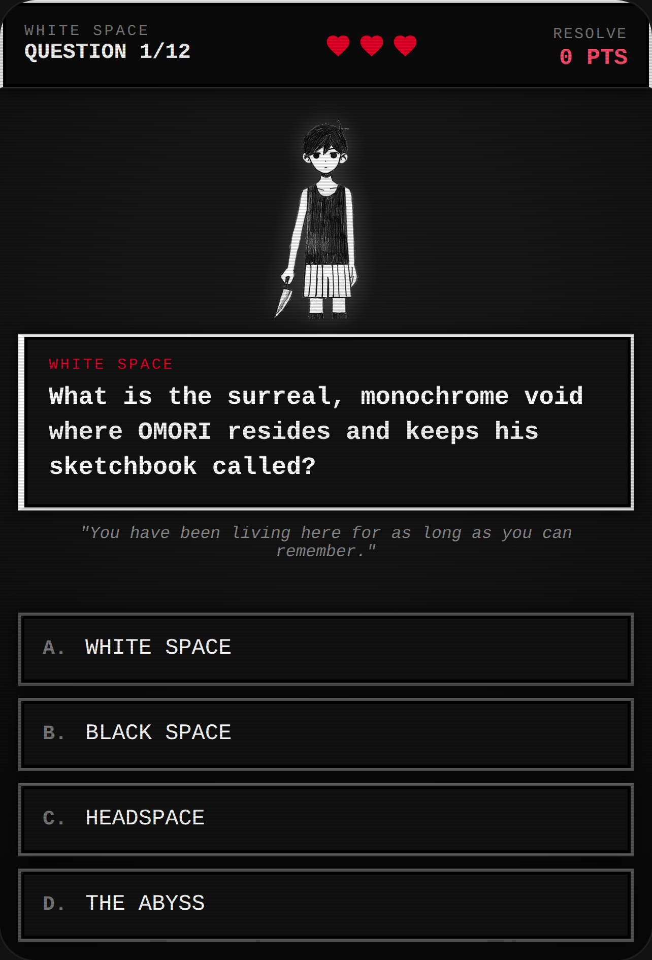 OMORI: White Space Lore Quiz cover