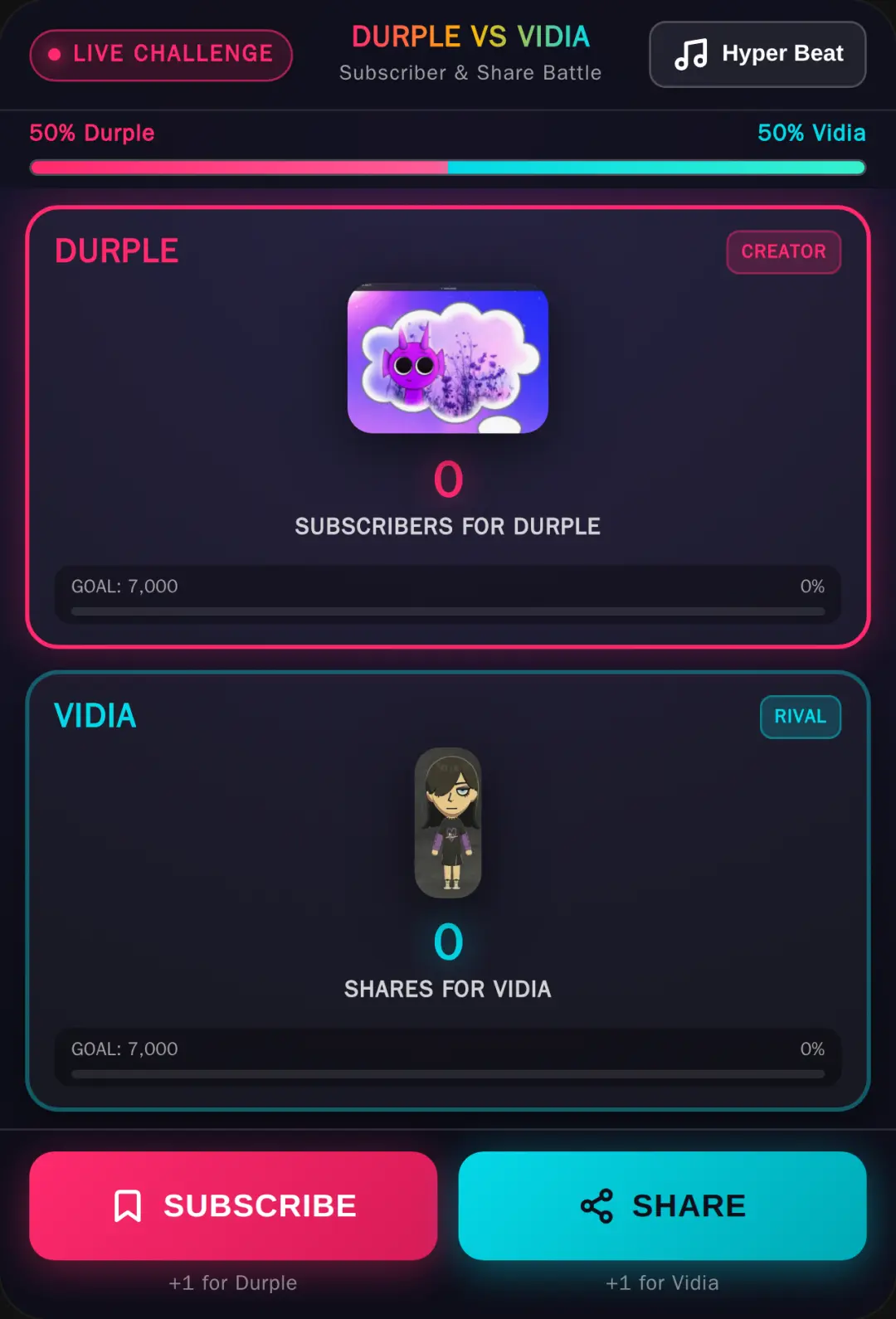 Durple vs Vidia - Subscriber Challenge cover
