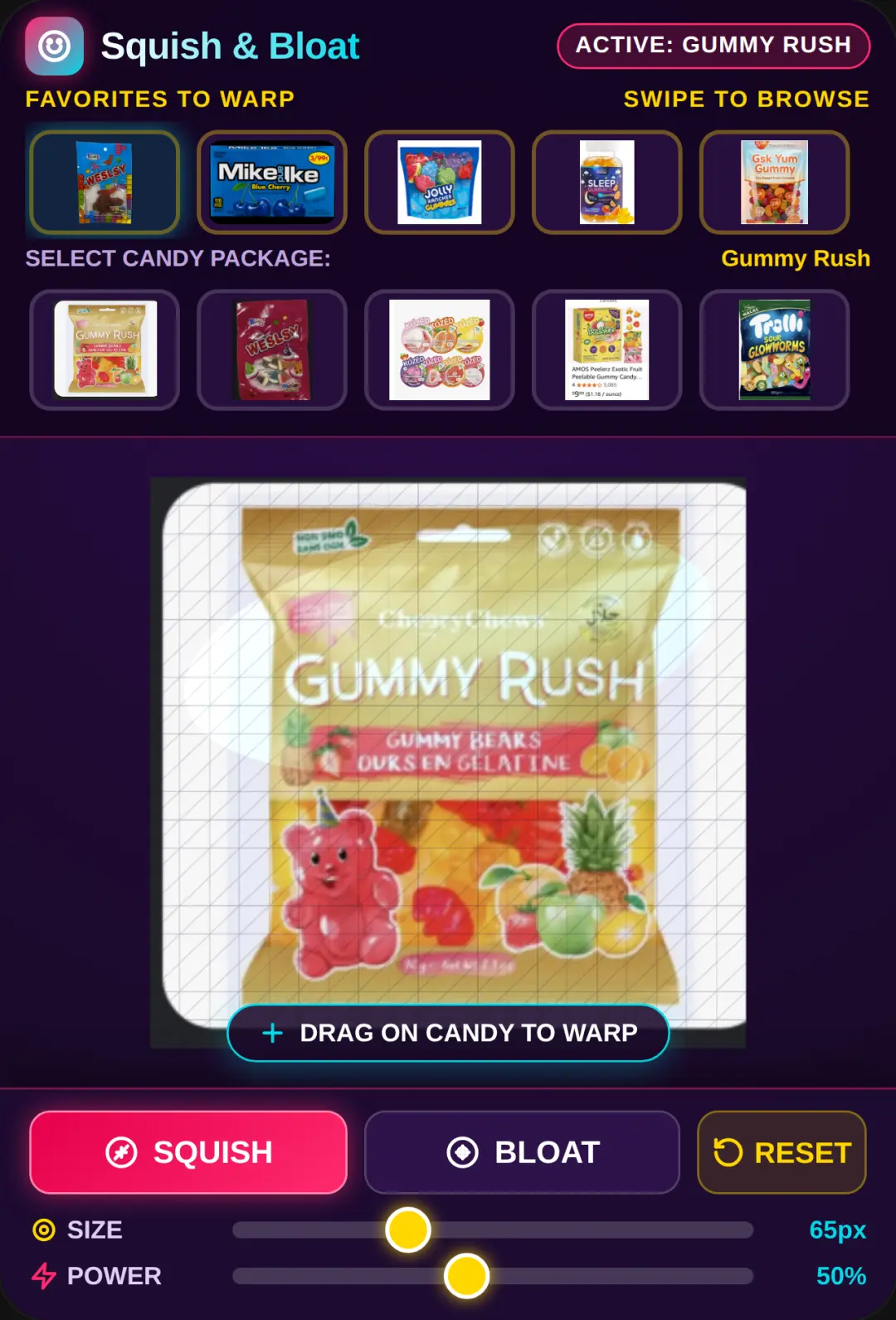 Squish and Bloat gummies cover