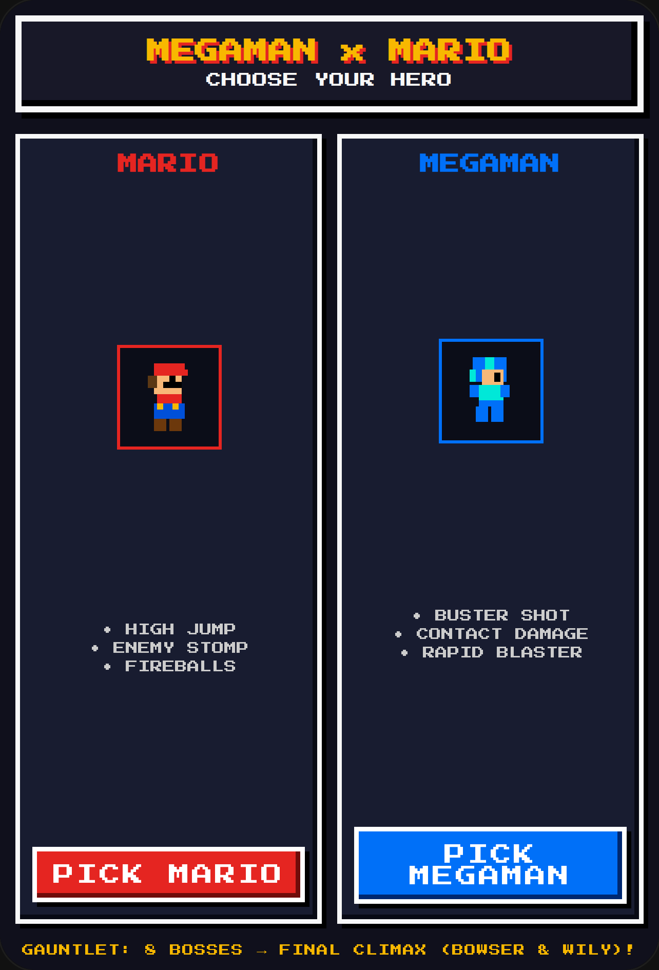 Megaman x Super Mario - 8 Boss Gauntlet cover