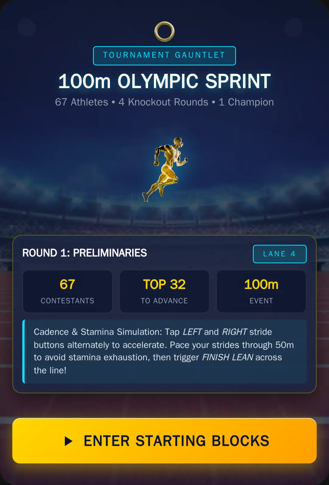 Olympics 100m Gauntlet - 67 Contestants cover