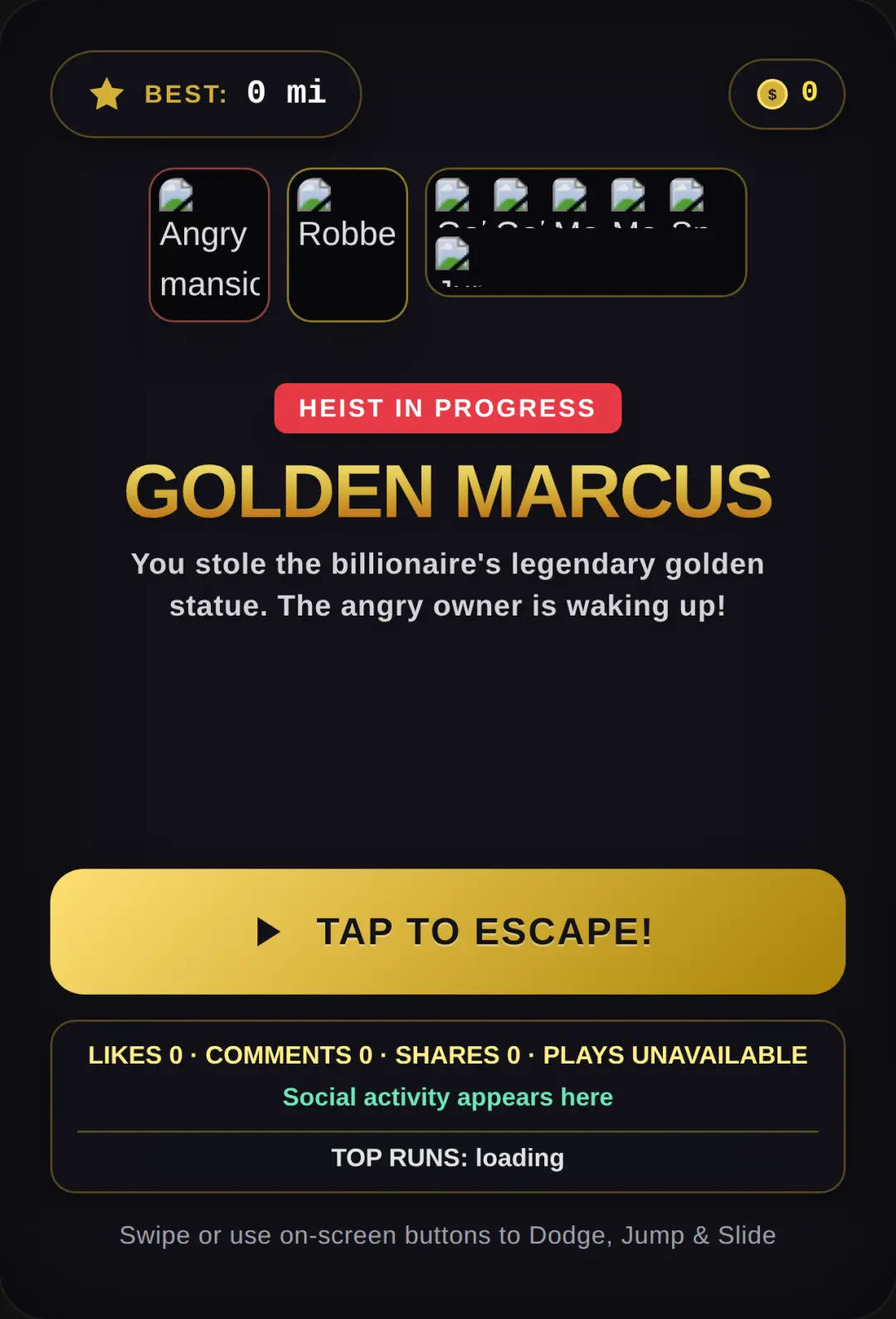 Golden Marcus Mansion Heist - 3D Runner cover