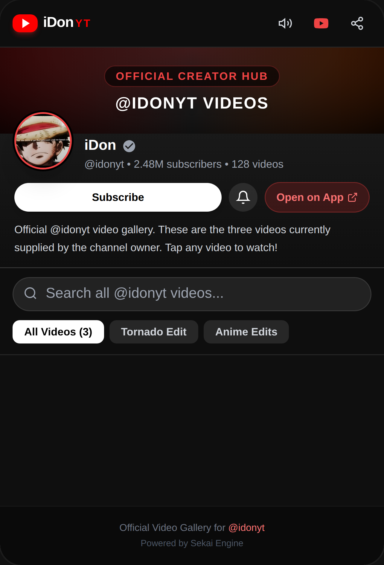 Idon (@idonyt) - Official Video Gallery cover