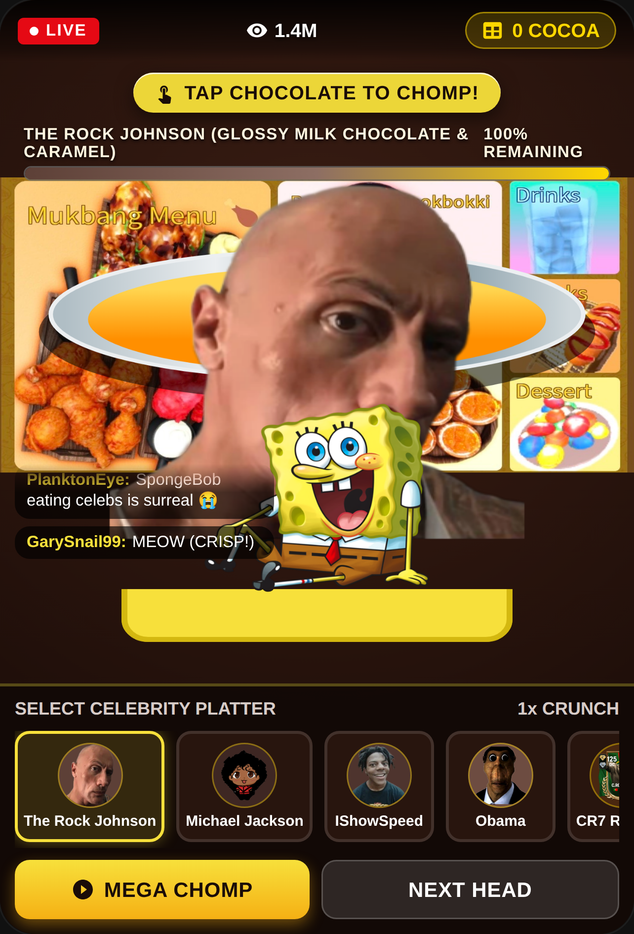 SpongeBob Mukbang: Celebrity Chocolate Heads cover