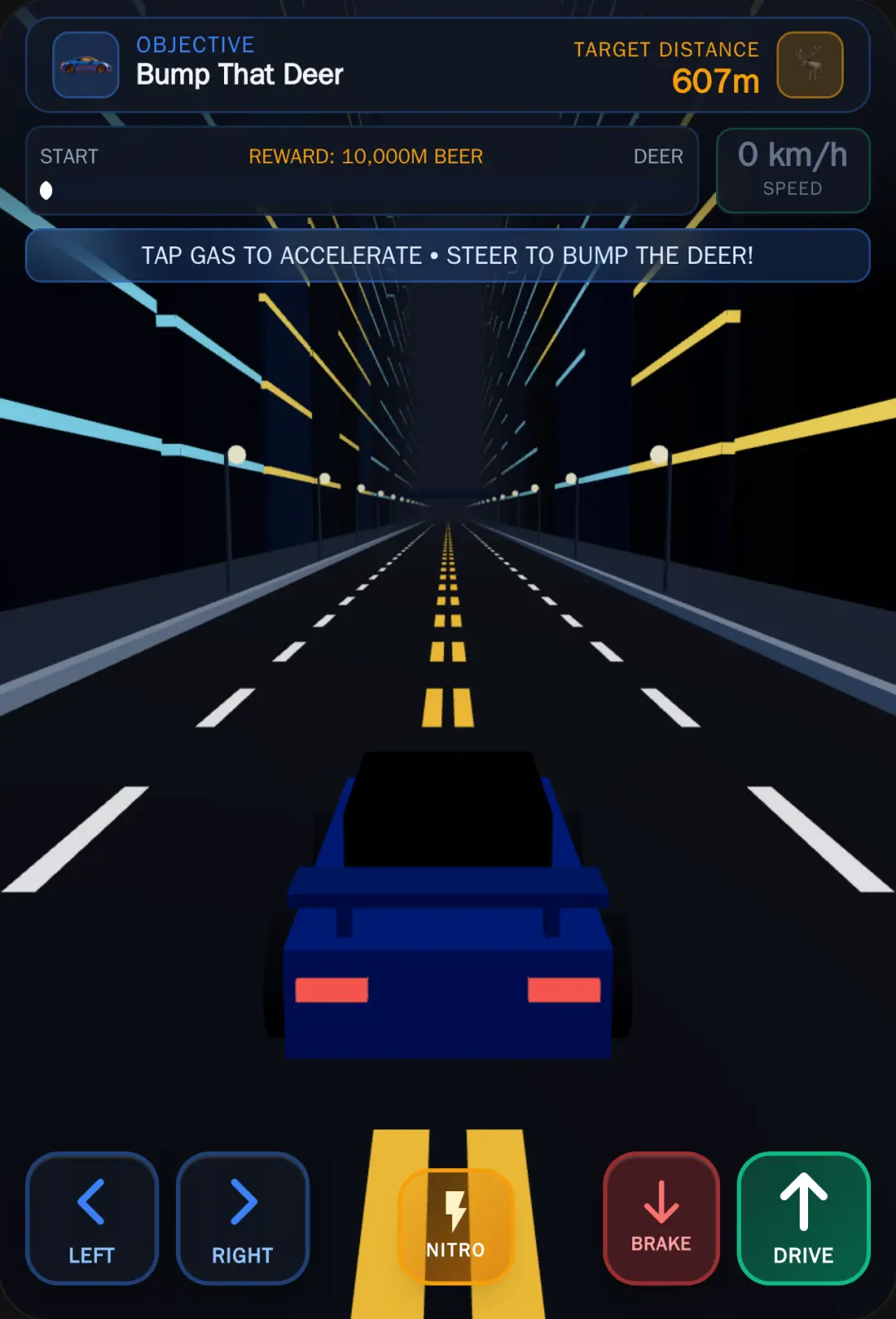 Blue Car: Bump the Deer