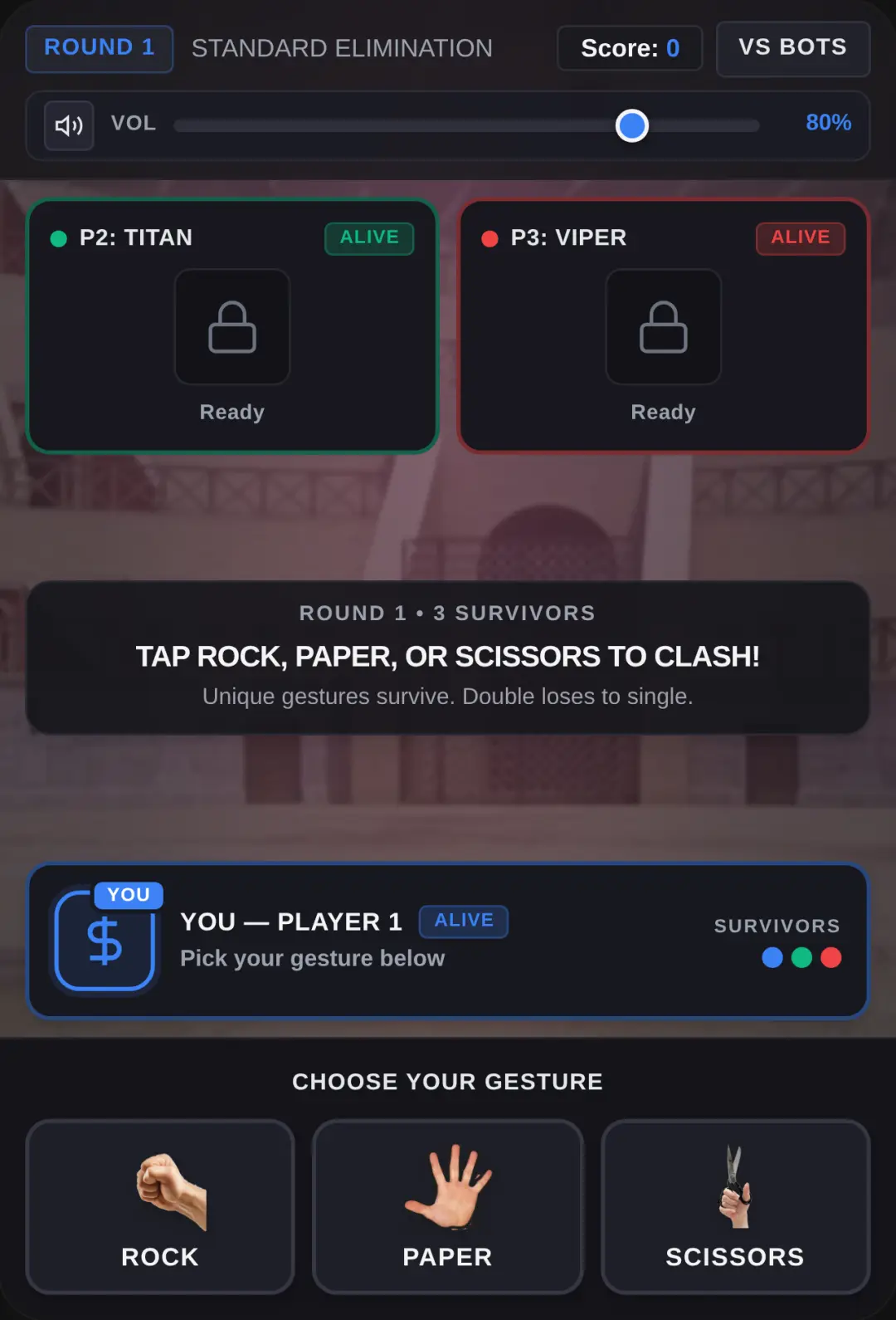 3 player rock paper scissors game cover