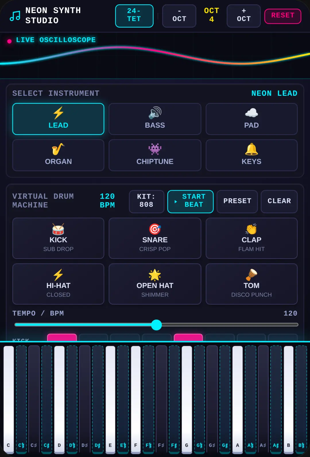 NEON SYNTH STUDIO (24 edo) cover