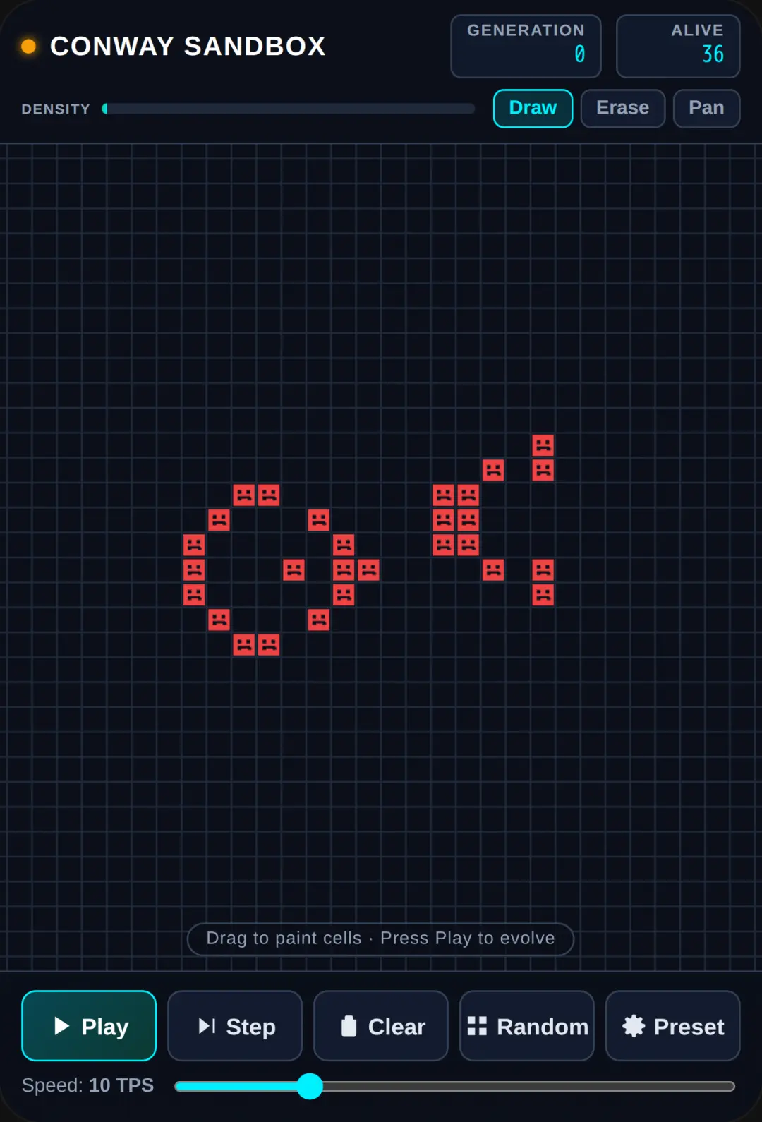 Conway's Game of Life (B3/23) V2 . I hove you like this version cover