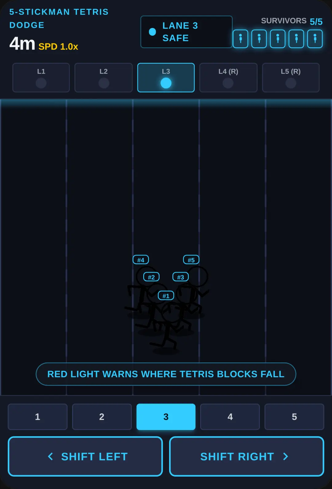 Tetris Dodge - 5 Stickmen Survival 🧱 cover