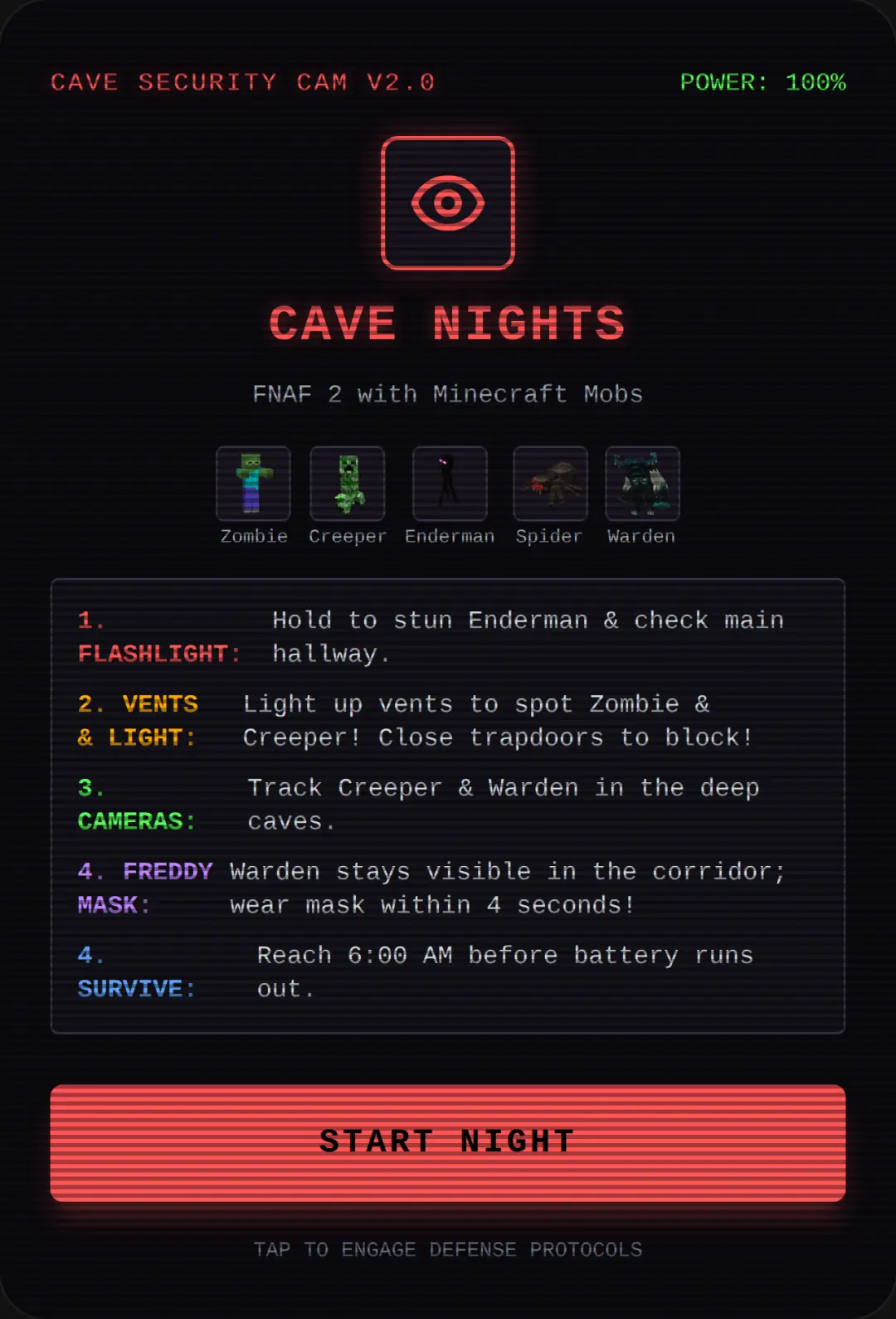 Five nights at Minecraft (night 2) cover
