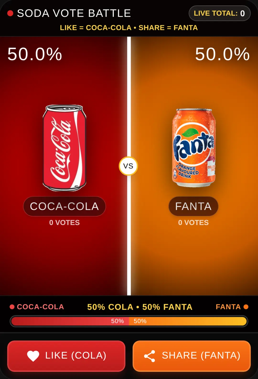 Coca-Cola vs Fanta - Vote Arena cover