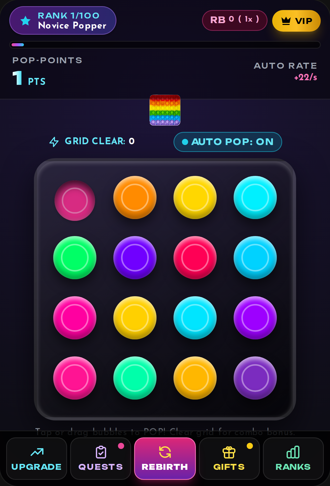 Pop It Fidget Clicker - Rebirth & Ranks cover