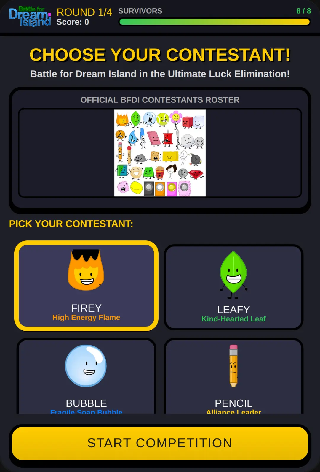 BFDI: Battle for Dream Island - Luck Elimination cover