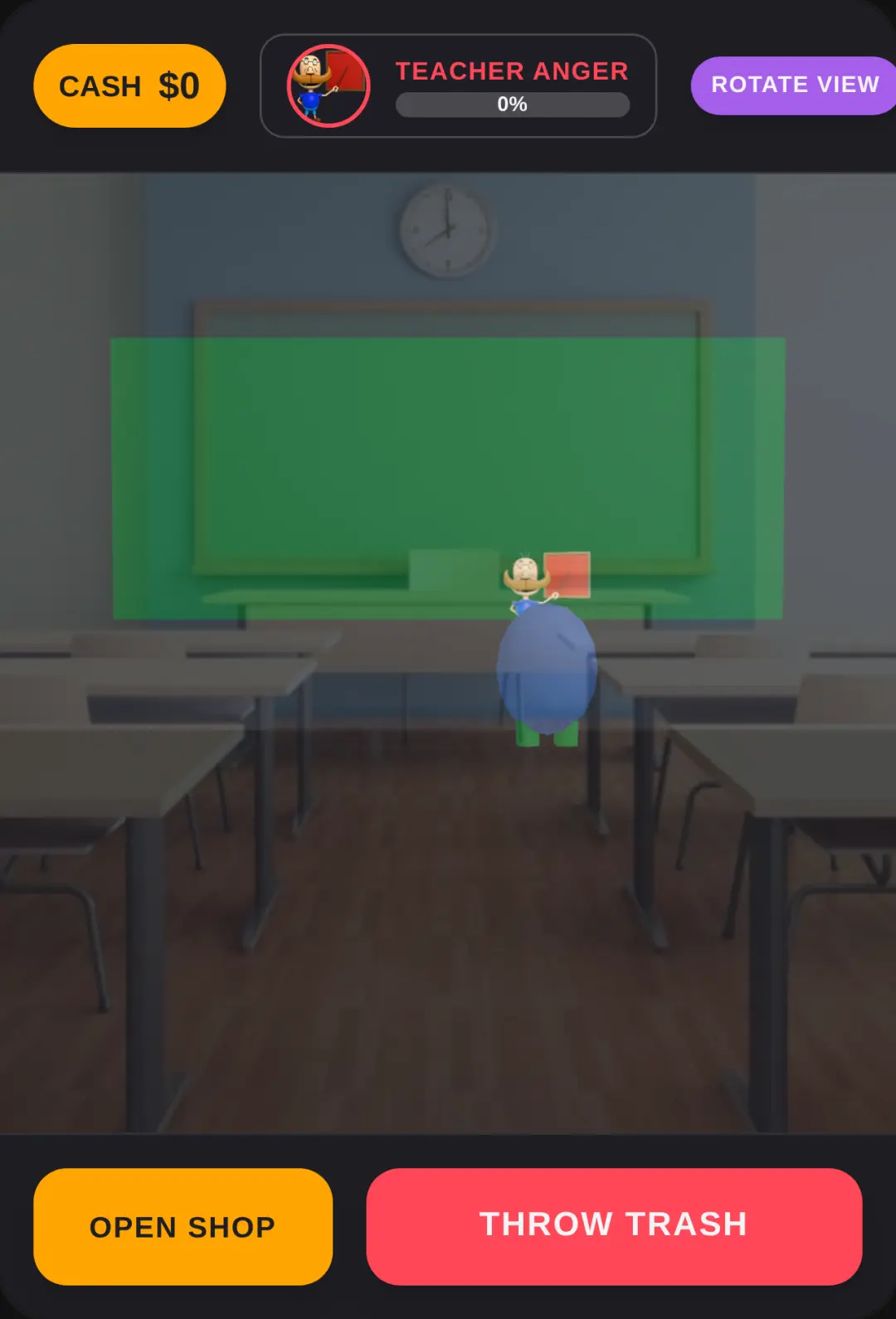Classroom Trash Thrower 3D. Make teacher mad cover