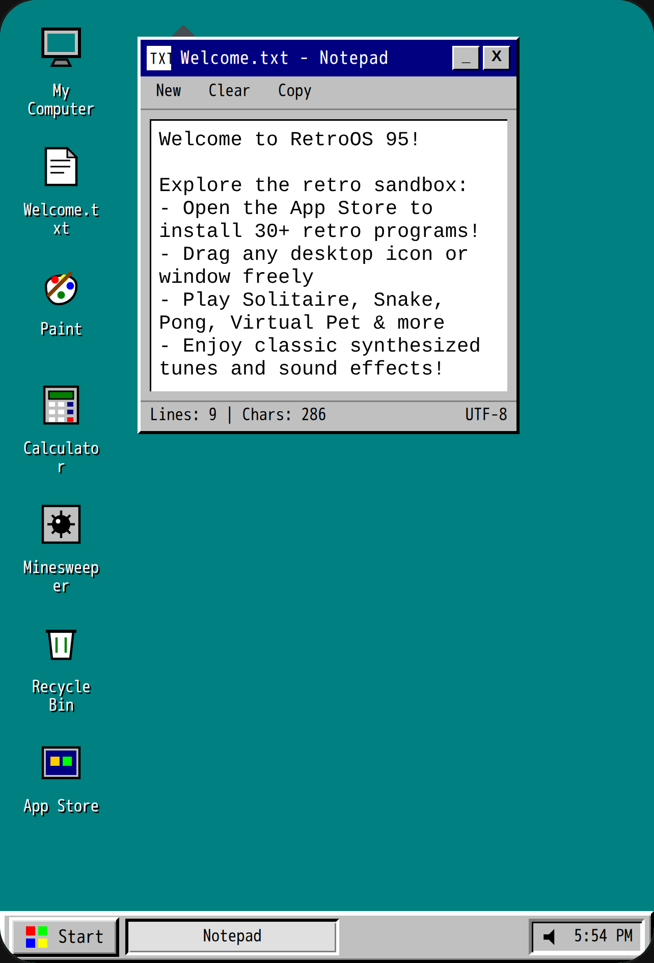 RetroOS 95 - Desktop Simulator & App Store cover
