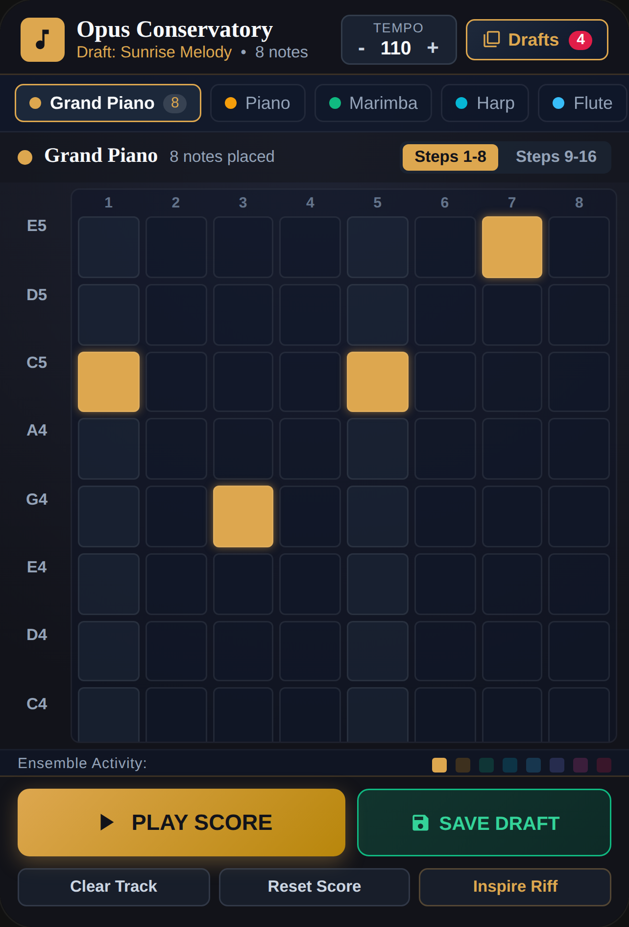 Opus Conservatory - Music Studio & Drafts cover