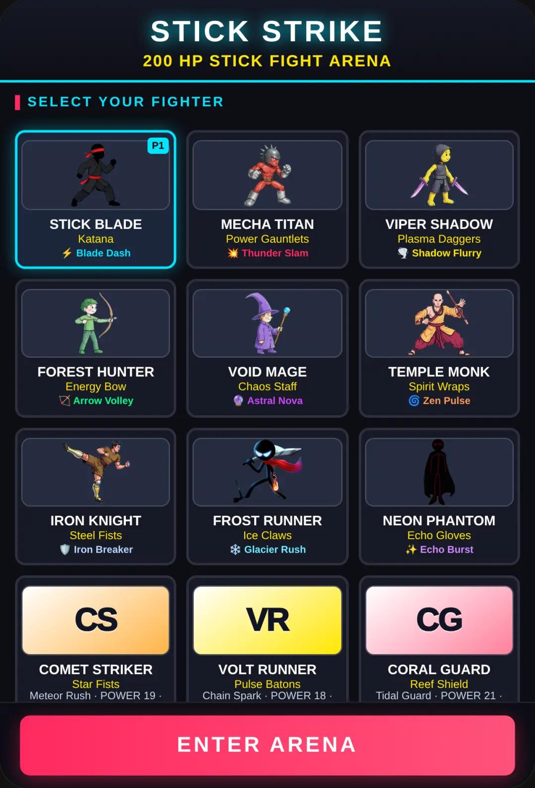 Stick Strike: 200 HP Arena cover