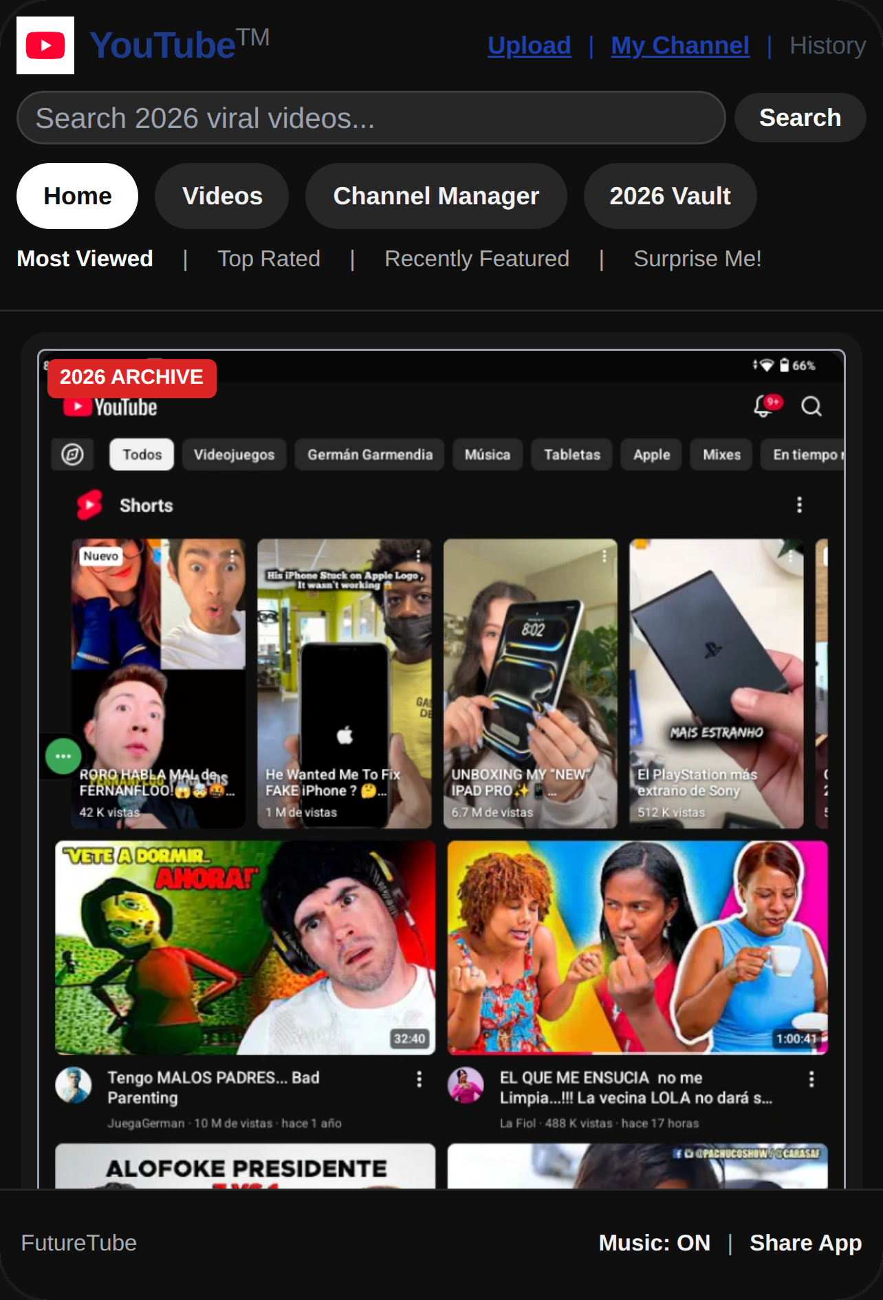 FutureTube Channel & Nostalgia Browser (2026 Time Capsule) cover