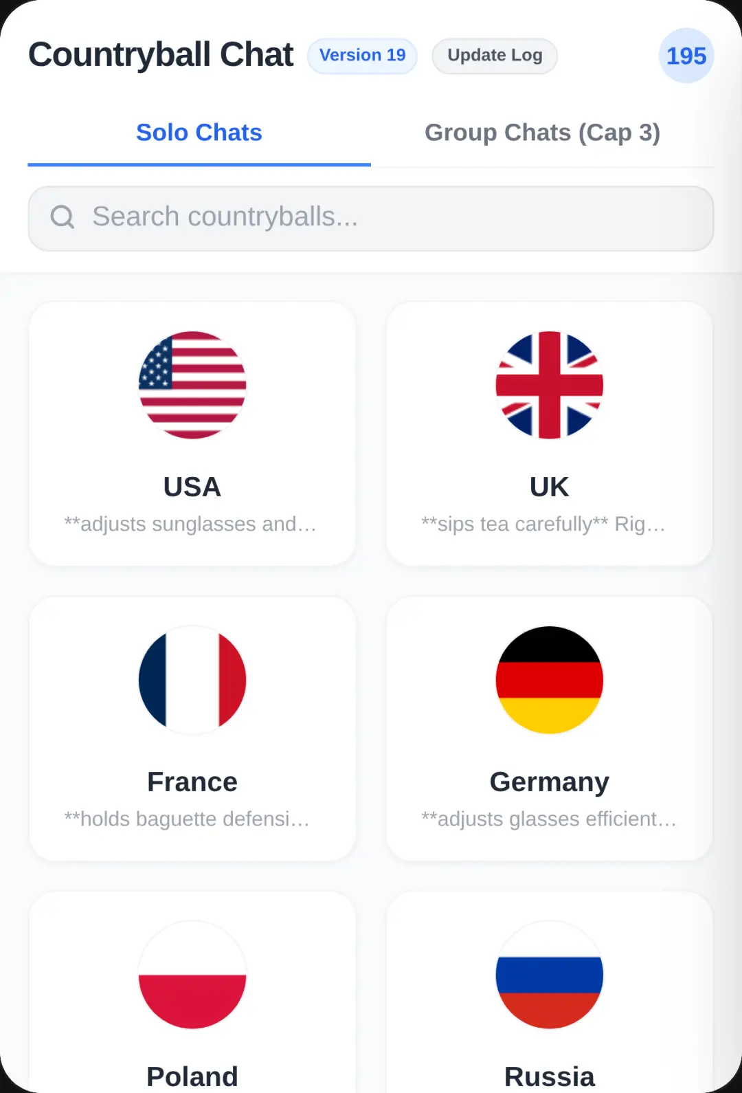 Countryball Chat didn't manage to fix 171-195 bug cover