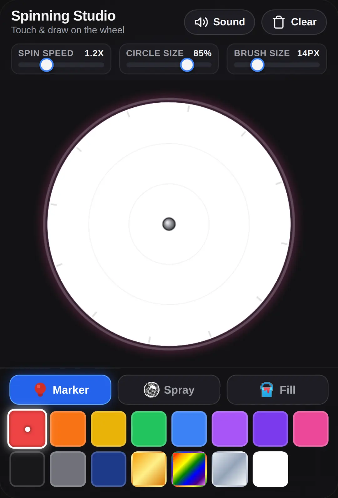 Color spinner cover