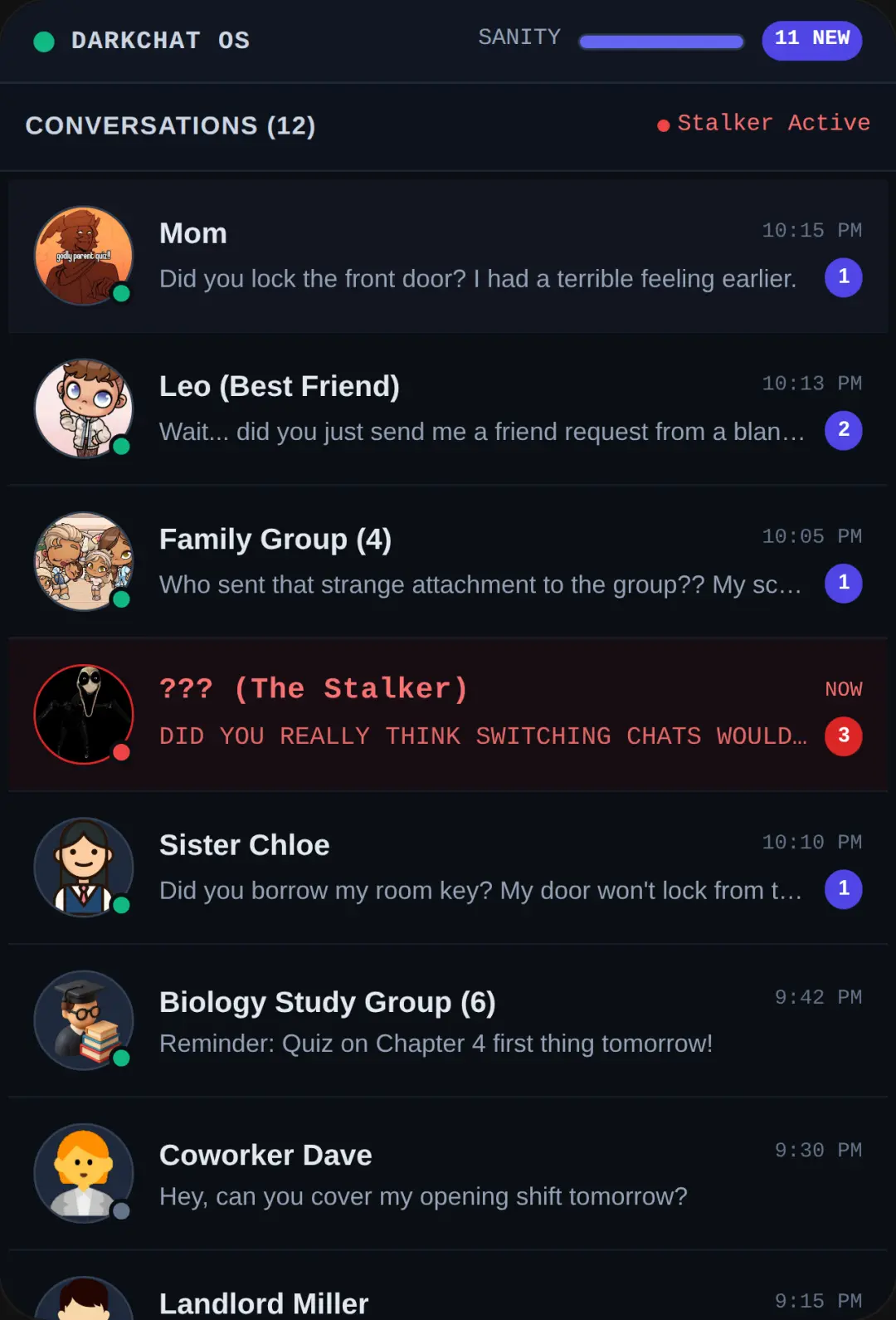 DarkChat - 12 Personas and The Stalker cover